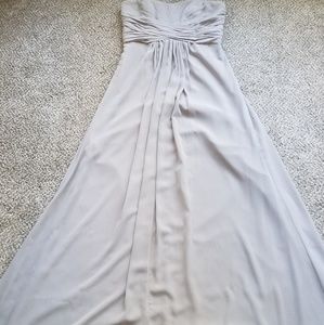 Davids Bridal grey brides maid dress